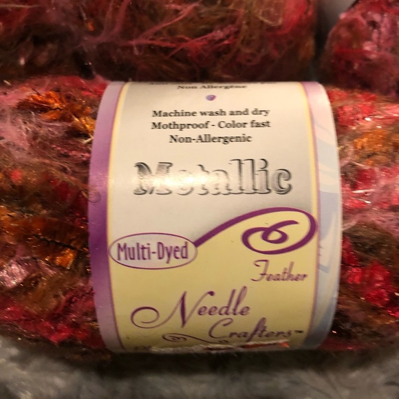 Needle Crafters Metallic Pink Yarn (50 yrd) 100% Polyester Lot of Four - Picture 4 of 4